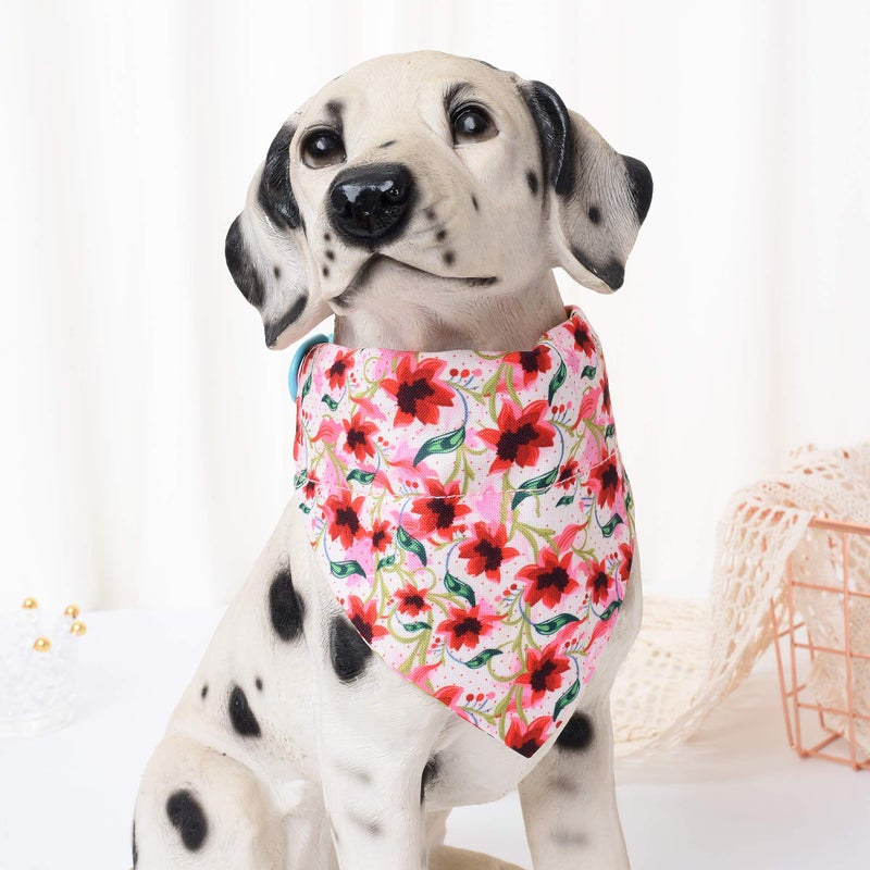 Mile High Life | Girl Dog Collars | Cute Bandana Collar | Soft Poly Cotton Fabric Collars for Small Dogs | Flower & Fruit Pattern(Lily, Collar & Bandana-S) - Image 2